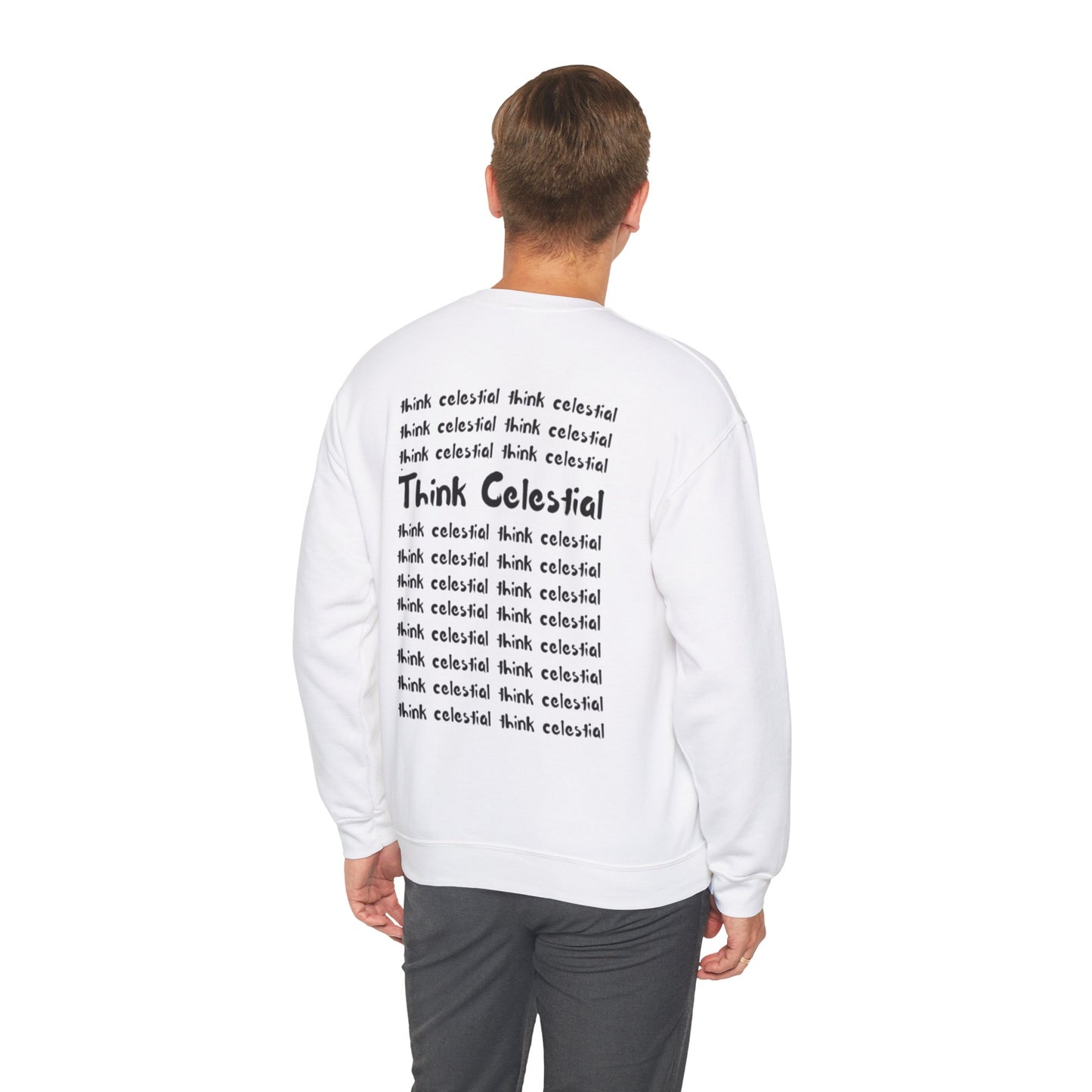 Unisex Heavy Blend™ Think Celestial Sunny Letters Crewneck Sweatshirt